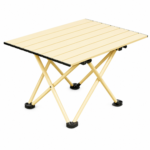 Beige Portable Folding Table - 57*41cm Carbon Steel Compact Carry Design, Quick Setup and Space Saving Storage for Market Stalls, Camping and Outdoor Use In Australia - Darrahopens