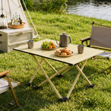 Beige Portable Folding Table - 57*41cm Carbon Steel Compact Carry Design, Quick Setup and Space Saving Storage for Market Stalls, Camping and Outdoor Use In Australia - Darrahopens