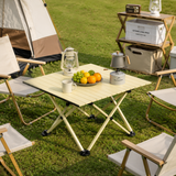 Beige Portable Folding Table - 57*41cm Carbon Steel Compact Carry Design, Quick Setup and Space Saving Storage for Market Stalls, Camping and Outdoor Use In Australia - Darrahopens