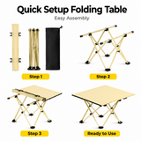 Beige Portable Folding Table - 57*41cm Carbon Steel Compact Carry Design, Quick Setup and Space Saving Storage for Market Stalls, Camping and Outdoor Use In Australia - Darrahopens