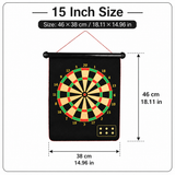 15 Inch Magnetic Dart Board Set - 46 x 38 cm, 3 mm Thick Target with 4 Darts, Compact Indoor Family Game for Home, Parties and Travel In Australia - Darrahopens
