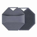 2 Pack Silicone Body Scrubber Shower Brush Grey Octagon Bath Brush Exfoliating Back Scrubber with Handle for Men Women Home Bathroom Body Cleaning In Australia - Darrahopens
