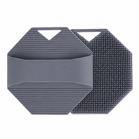 2 Pack Silicone Body Scrubber Shower Brush Grey Octagon Bath Brush Exfoliating Back Scrubber with Handle for Men Women Home Bathroom Body Cleaning In Australia - Darrahopens