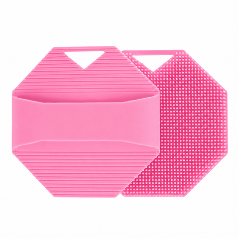 2 Pack Silicone Body Scrubber Shower Brush Pink Octagon Bath Brush Exfoliating Back Scrubber with Handle for Men Women Home Bathroom Body Cleaning In Australia - Darrahopens