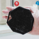 2 Pack Silicone Body Scrubber Shower Brush Black Octagon Bath Brush Exfoliating Back Scrubber with Handle for Men Women Home Bathroom Body Cleaning In Australia - Darrahopens