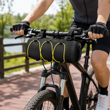 Black Bicycle Handlebar Bag with Fluorescent Yellow Elastic Cord Waterproof Front Frame Storage Bag Large Capacity Cycling Pouch for Mountain Road Bike Outdoor Riding Accessories In Australia - Darrahopens