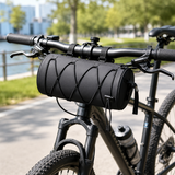 Black Bicycle Handlebar Bag with Black Elastic Cord Waterproof Front Frame Storage Bag Large Capacity Cycling Pouch for Mountain Road Bike Outdoor Riding Accessories In Australia - Darrahopens