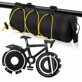 Black Handlebar Bag with Yellow Elastic Cord and 20-in-1 Bicycle Multi Tool Card Combo Set for Cycling, Commuting and Outdoor Riding In Australia - Darrahopens