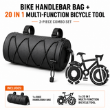 Black Handlebar Bag with Black Elastic Cord and 20-in-1 Bicycle Multi Tool Card Combo Set for Cycling, Commuting and Outdoor Riding In Australia - Darrahopens