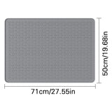 Grey Silicone Countertop Protector and Dish Drying Mat - Dishwasher Safe (71x50cm)