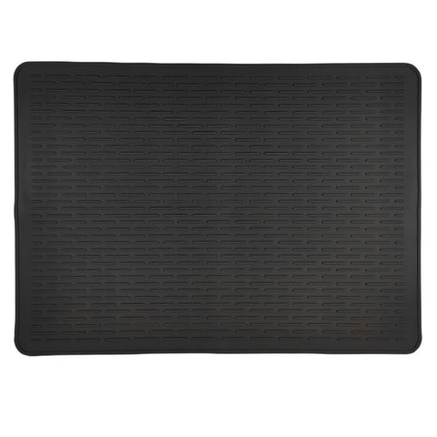 Black Extra Large Silicone Countertop Protector & Dish Drying Mat - Dishwasher Safe (76x53cm)