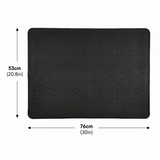 Black Extra Large Silicone Countertop Protector & Dish Drying Mat - Dishwasher Safe (76x53cm)