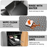 Black Extra Large Silicone Countertop Protector & Dish Drying Mat - Dishwasher Safe (71x50cm)
