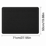 Black Extra Large Silicone Countertop Protector & Dish Drying Mat - Dishwasher Safe (71x50cm)