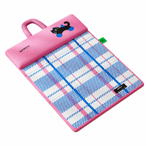 Blue Foldable Pet Cooling Mat (XL) - Double-Sided Summer Dog Bed Pad, Portable Cat Sleeping Mat with Carry Handle