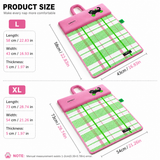 Green Foldable Pet Cooling Mat (L) - Double-Sided Summer Dog Bed Pad, Portable Cat Sleeping Mat with Carry Handle