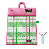 Green Foldable Pet Cooling Mat (XL) and Green Pet Hair Cleaner Set - Double-Sided Dog Bed Pad with Fabric Hair Removal Tool In Australia - Darrahopens