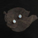 Blue Zircon Silver Plated Stud Earrings for Women - Elegant Minimalist Aquamarine Crystal Earrings for Everyday Wear In Australia - Darrahopens