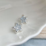Blue Crystal Star Stud Earrings for Women - Silver Plated Star Shape Earrings with Elegant Minimalist Design In Australia - Darrahopens