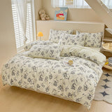 Rose Print Bedding Set - 3 Piece Set - Quilt Cover 200 x 229 cm with 2 Pillowcases 51 x 66 cm - White and Black Floral In Australia - Darrahopens