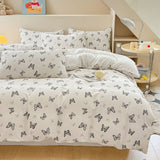 Butterfly Print Bedding Set - 3 Piece Set - Quilt Cover 229 x 229 cm with 2 Pillowcases 51 x 66 cm - White and Black Butterfly Pattern In Australia - Darrahopens