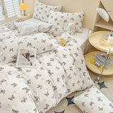Butterfly Print Bedding Set - 3 Piece Set - Quilt Cover 264 x 229 cm with 2 Pillowcases 51 x 66 cm - White and Black Butterfly Pattern In Australia - Darrahopens