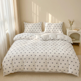 Bow Print Bedding Set - 3 Piece Set - Quilt Cover 200 x 229 cm with 2 Pillowcases 51 x 66 cm - White and Black Bow Pattern In Australia - Darrahopens