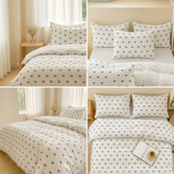 Bow Print Bedding Set - 3 Piece Set - Quilt Cover 264 x 229 cm with 2 Pillowcases 51 x 66 cm - White and Black Bow Pattern In Australia - Darrahopens