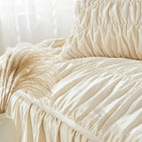 Wrinkle Textured Bedding Set - 3 Piece Quilt Cover and Pillowcase Set - Beige Bohemian Style（Queen） In Australia - Darrahopens
