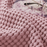 Cotton Waffle Blanket - Dark Pink Textured Throw 110x160cm for Sofa, Office and Travel Use In Australia - Darrahopens