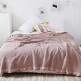 Cotton Waffle Blanket - Dark Pink Textured Throw 200x230cm for Sofa, Office and Travel Use In Australia - Darrahopens