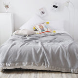 Cotton Waffle Blanket - Grey Textured Throw 150x200cm for Sofa, Office and Travel Use In Australia - Darrahopens