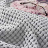 Cotton Waffle Blanket - Grey Textured Throw 200x230cm for Sofa, Office and Travel Use In Australia - Darrahopens