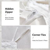 White Tufted Stripe Bedding Set - 3 Piece Quilt Cover and Pillowcase Set -(Queen) In Australia - Darrahopens