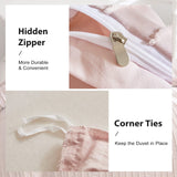 Pink Tufted Stripe Bedding Set - 3 Piece Quilt Cover and Pillowcase Set -(Queen) In Australia - Darrahopens