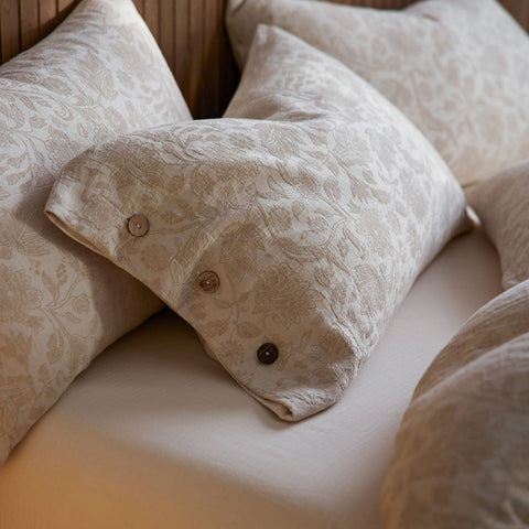 Linen Pillowcase Set (Style 2) -  Button Closure Pillow Covers 48x74cm for Home Bedding In Australia - Darrahopens