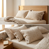 Linen Pillowcase Set (Style 2) -  Button Closure Pillow Covers 48x74cm for Home Bedding In Australia - Darrahopens