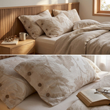 Linen Pillowcase Set (Style 3) -  Button Closure Pillow Covers 48x74cm for Home Bedding