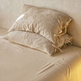 Linen Cotton Pillowcase Pair with Tie Closure Floral Pillow Covers 48x74cm (Style 2) In Australia - Darrahopens