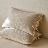 Linen Cotton Pillowcase Pair with Tie Closure Floral Pillow Covers 48x74cm (Style 3) In Australia - Darrahopens