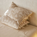 Linen Cotton Pillowcase Pair with Tie Closure Floral Pillow Covers 48x74cm (Style 4) In Australia - Darrahopens