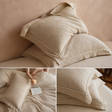 Floral Linen Style Pillowcase Set - 2 Piece Pillow Covers 48 x 74 cm - Wide Border Design (Style 2) In Australia - Darrahopens