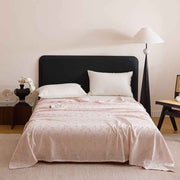 Pink Diamond Pattern Bamboo Fiber Summer Cooling Blanket 200×230cm for Bed Sofa Air Conditioned Room Lightweight Breathable Gauze Coverlet In Australia - Darrahopens
