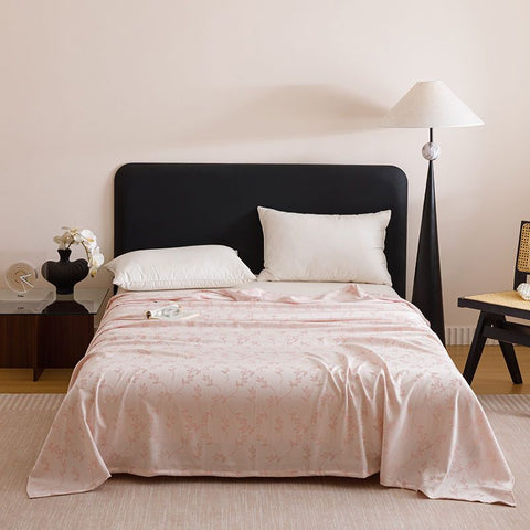 Pink Diamond Pattern Bamboo Fiber Summer Cooling Blanket 200×230cm for Bed Sofa Air Conditioned Room Lightweight Breathable Gauze Coverlet
