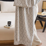 Silver Diamond Pattern Bamboo Fiber Summer Cooling Blanket 150×200cm for Bed Sofa Air Conditioned Room Lightweight Breathable Gauze Coverlet In Australia - Darrahopens