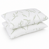 Bamboo Fibre Pillow Protector Cover Set - 2 Piece Zip Closure Pillowcases 48x75cm for Home Bedding, Hotel and Dorm Use