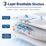 Bamboo Fibre Pillow Protector Cover Set - 2 Piece Zip Closure Pillowcases 48x75cm for Home Bedding, Hotel and Dorm Use