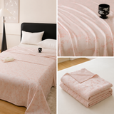 Pink Bamboo Fibre Summer Blanket - Vine Pattern Cooling Throw Blanket 150x200cm Lightweight Breathable Summer Quilt
