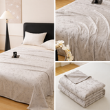 Silver Bamboo Fibre Summer Blanket - Vine Pattern Cooling Throw Blanket 150x200cm Lightweight Breathable Summer Quilt