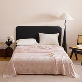 Bamboo Fibre Cooling Blanket Pink Bamboo Pattern 200×230cm for Summer Bed and Air Conditioned Rooms